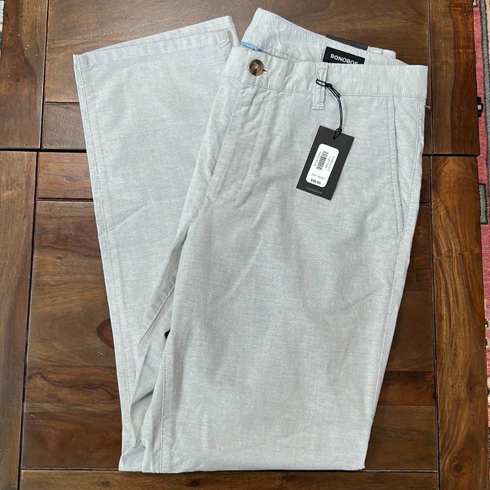 Bonobos Stretch Lightweight Chinos Pants Light Grey Slim